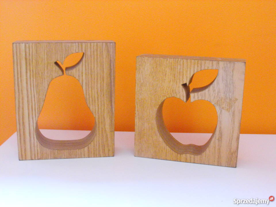 Drewniane ozdoby kuchenne Jabłko Gruszka Wągrowiec