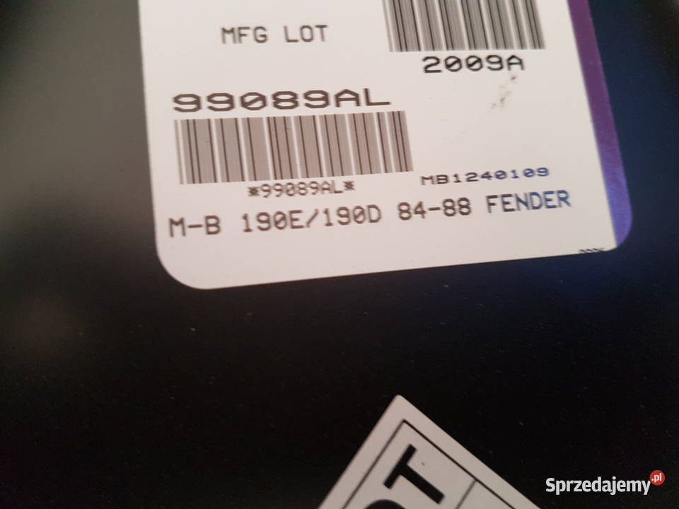 MERCEDES 190 BLOTNIK PRZOD PRZEDNI LEWY PRAWY części blacharskie