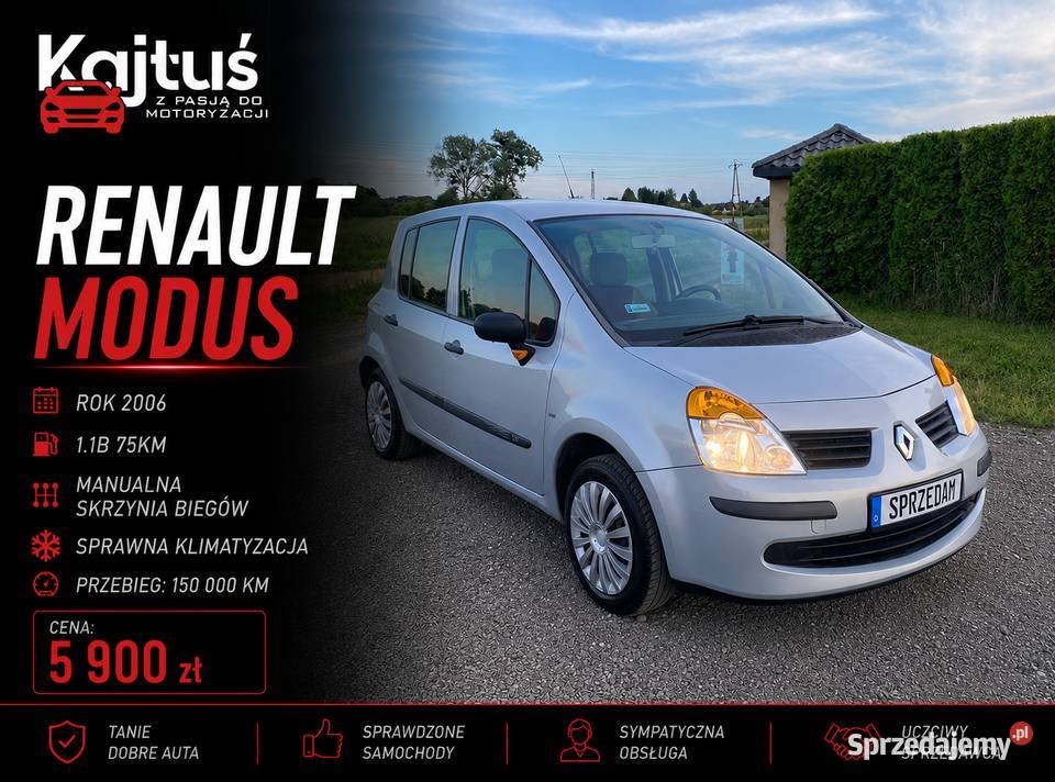 Renault Modus 2006R 151B ŁADNY Stan B Opony 75KM Modus