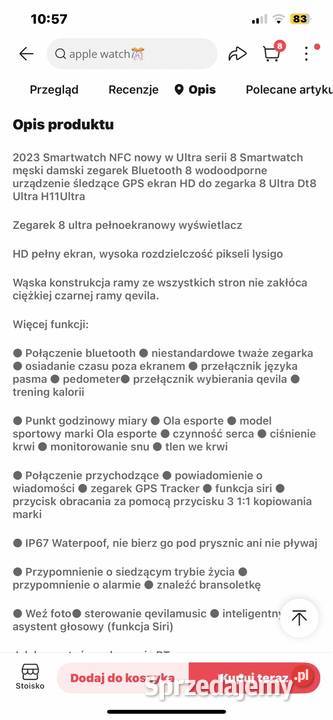 smartwatch z Chin pomiar glukozy Piła