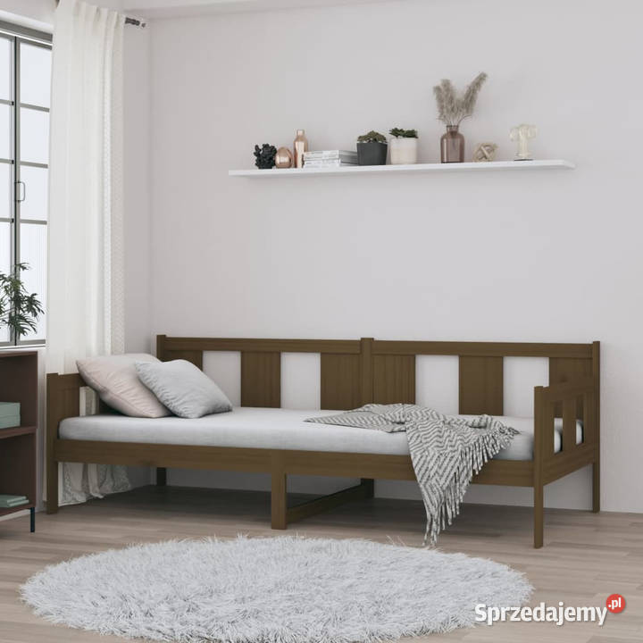 Łóżko dzienne miodowe lite drewno sosnowe 90x200