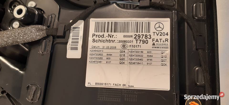 BOCZEK DRZWI PRAWY PRZÓD MERCEDES W204 Mielęcin