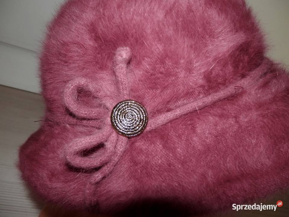Czapka Wełniana Angora Lawendowa Kapelusz Bucket Dla kobiet Nakrycia głowy Łomża sprzedam