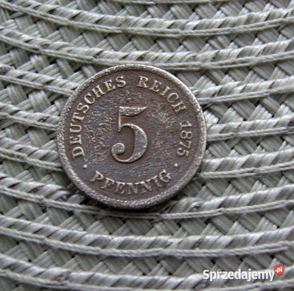 Niemcy 5 Pfennig 1875r B MN sprzedam