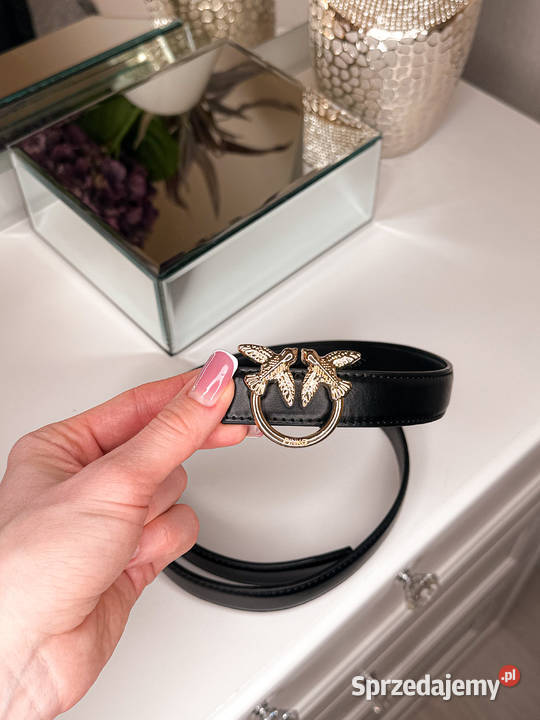 Pasek Pinko czarny nowy złota klamra 110 105 Warszawa