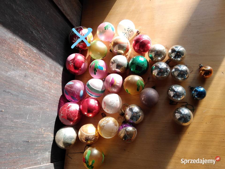 Stare bombki choinkowe duży zestaw 31 sztuk śląskie