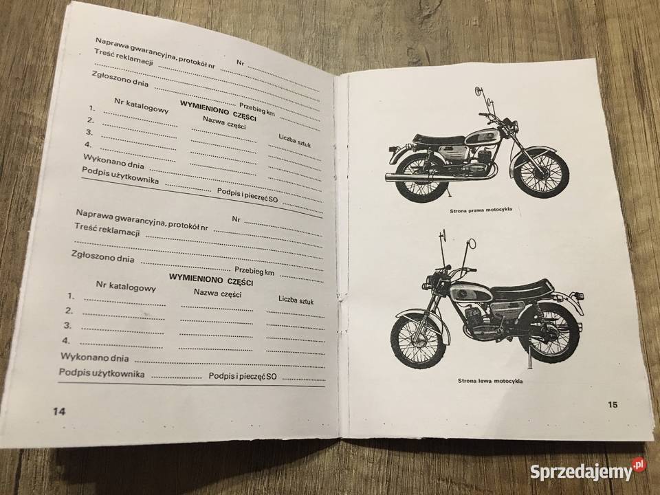 Instrukcja motycykla WSK 175 Perkoz Białystok