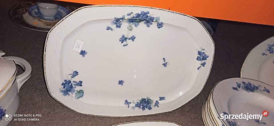 Serwis obiadowy Hutschenrouther Fiołki na białej Gdańsk
