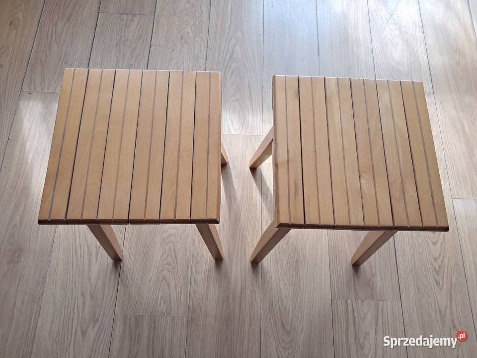 Taborety drewniane jasne 2 do sprzedania Kraków