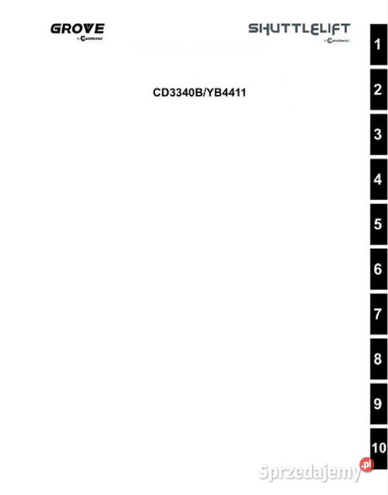 GROVE YB4411 Shuttlelift CD3340B instrukcja