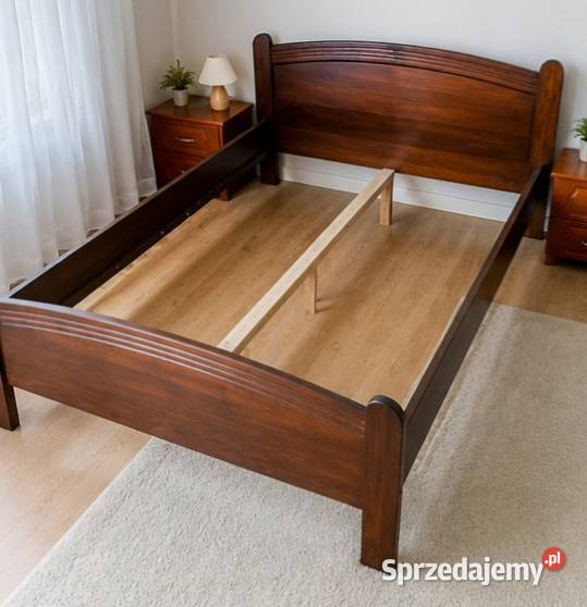 Łóżko drewniane z materacem 160x210 vintage Łóżka Strzelce Krajeńskie