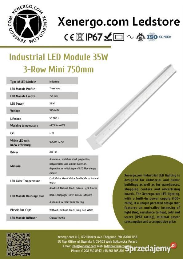 Moduł Przemysłowy LED Xenergo P2 35W 750mm sprzedam