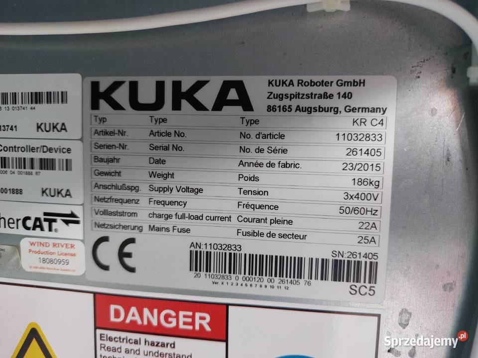 Robot przemysłowy KUKA KR162 szafa KRC4 panel Gorzów Wielkopolski