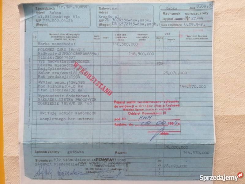 Sprzedam kolekcjonerski model Poloneza Caro Kraków