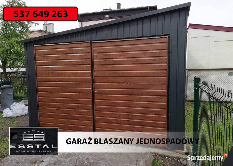 Garaż Blaszany Grafit JEDNOSPADOWY Kojce Wiata Sprzedaż Augustów