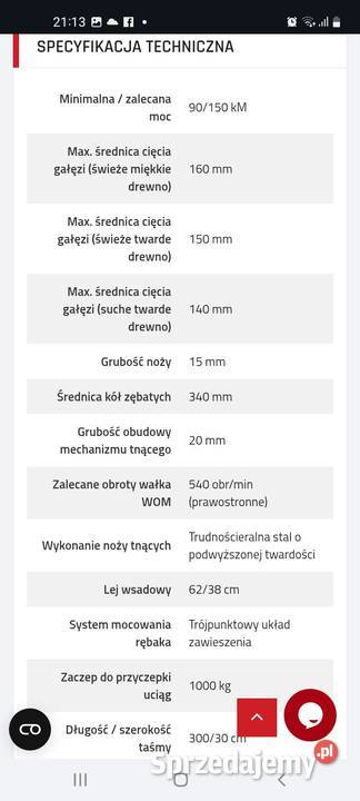 Sprzedam Rębak walcowy RP200 mazowieckie Polany