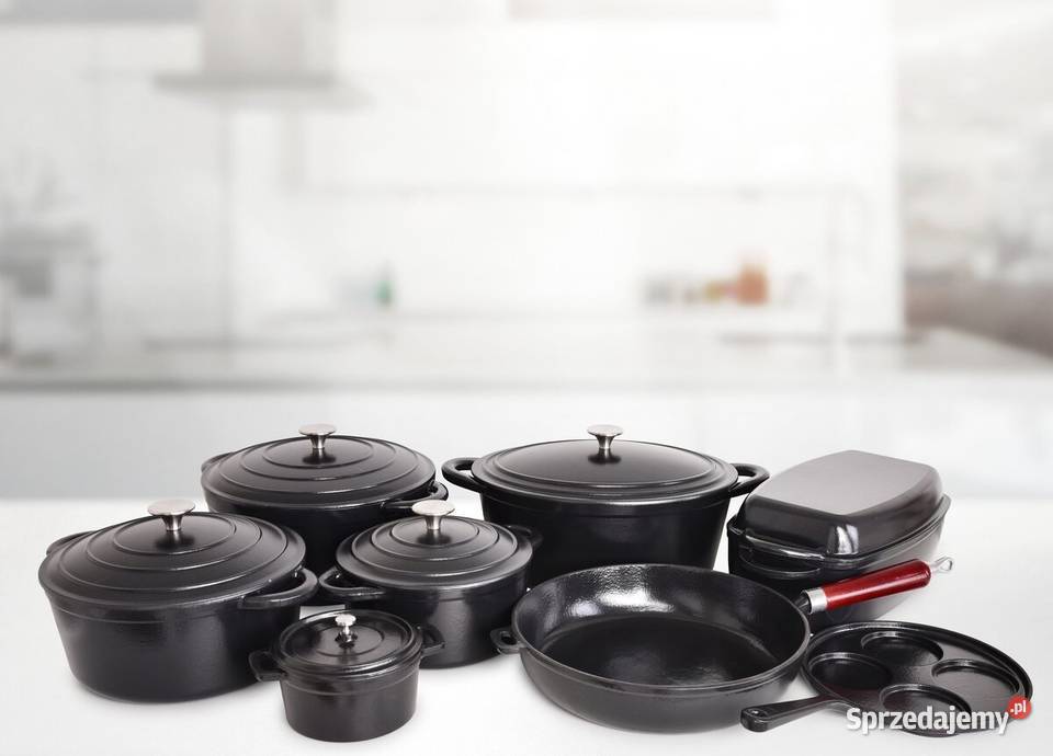 45L żeliwny garnek z samopodlewającą pokrywką sprzedam