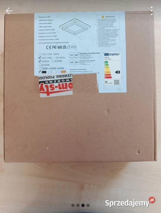 Nowy plafon led Comely 30W czarno biała lampa Ligota Bialska