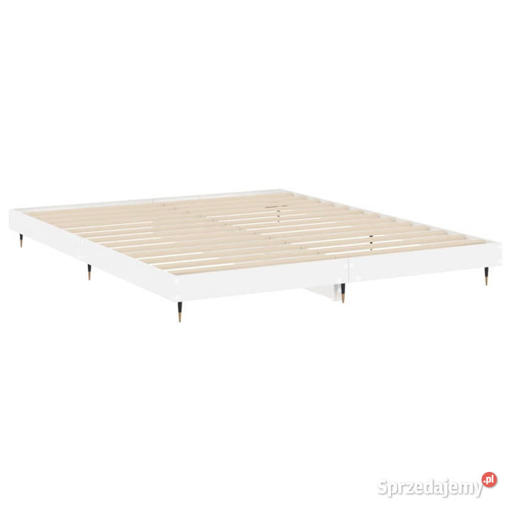 Rama łóżka biała połysk materiał drewnopochodny 20cm Łóżka