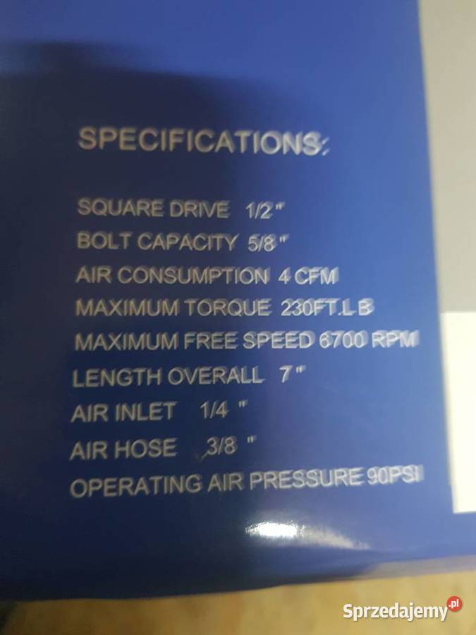 Klucz pneumatyczny do odkręcania kół 12 6 310 NM wielkopolskie Głogowa