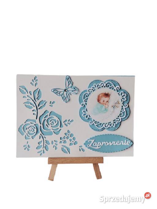 Zaproszenia Chrzest Święty Chłopiec W Serwetce Rękodzieło Poznań