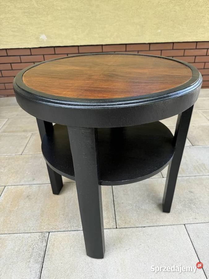 Stolik okrągły stylowy z półeczką kawowy mazowieckie Sulbiny
