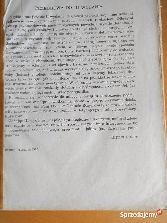 fizjologia patologiczna studentów i lekarzy 1967 twarda Kielce
