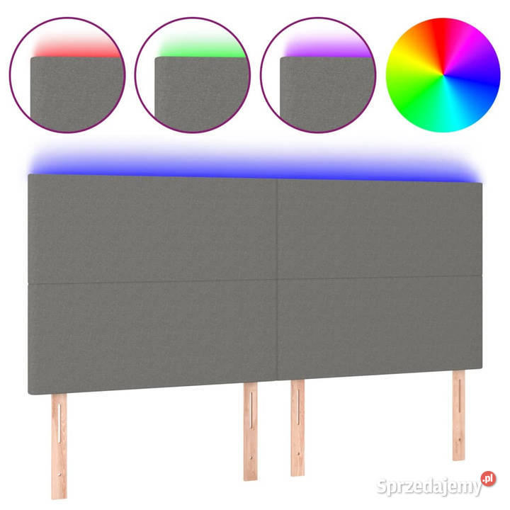 Zagłówek do łóżka z LED ciemnoszary 160x5x118128 Warszawa