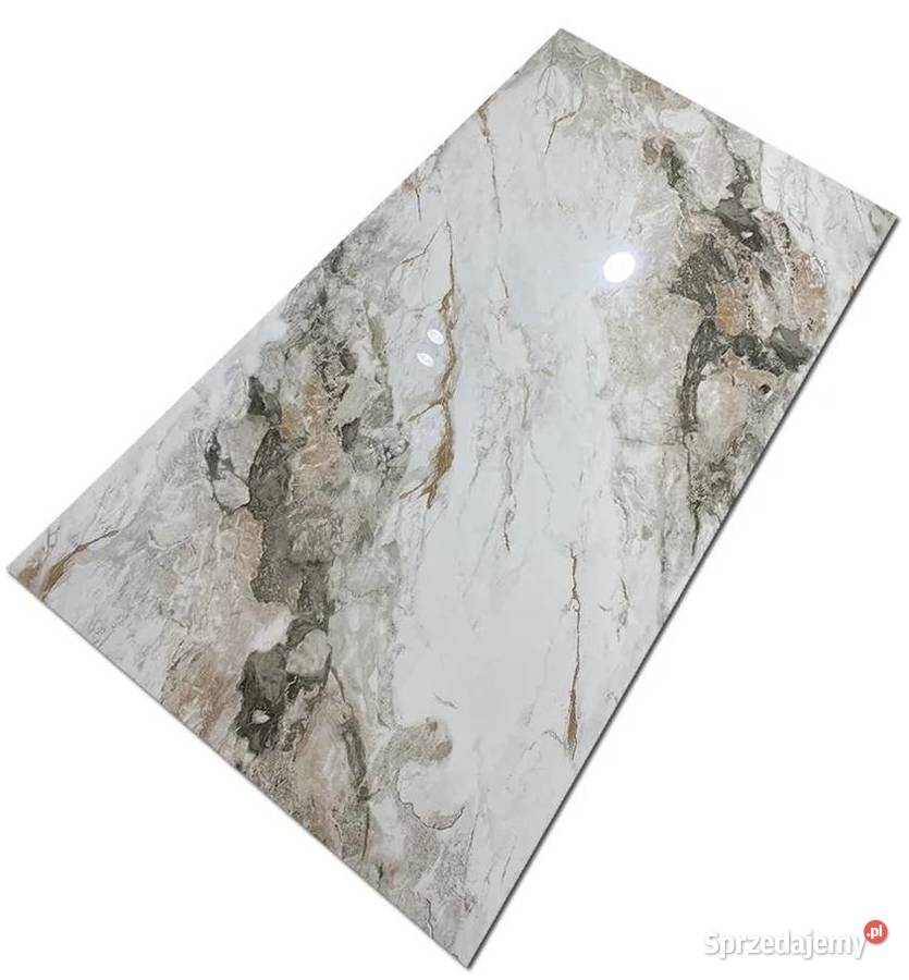 Płyty marmurowe 120x60 WYSOKI POŁYSK złoto ŻYŁKA Łask
