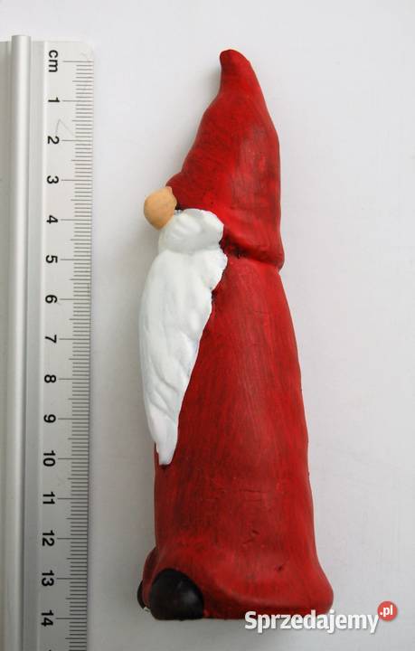 Święty Mikołaj skandynawski styl figurka odcienie czerwieni Dekoracje i ozdoby Lublin