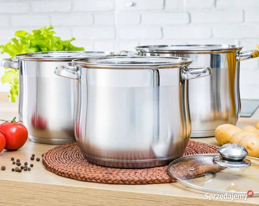 Garnki nierdzewne rosołowe łódzkie Łódź sprzedam