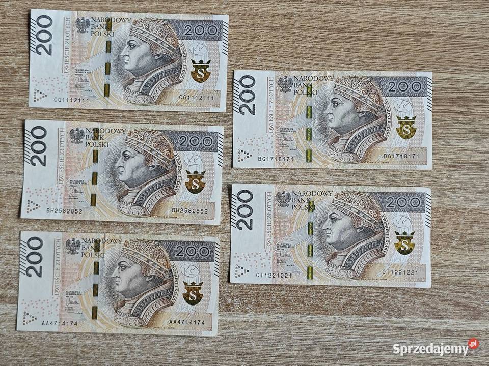 5 x 200 PLN RADAR palindrom Numizmatyka Krotoszyn
