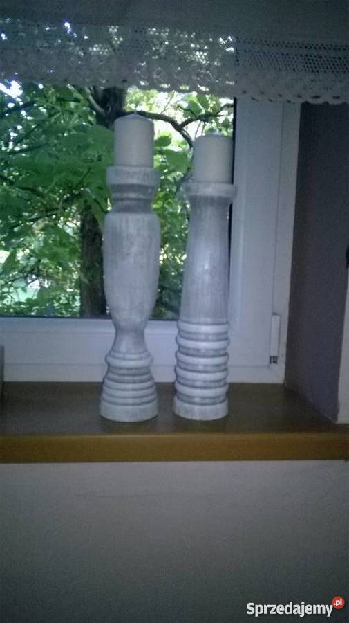 Świecznik drewniany toczony ręcznie Wieluń