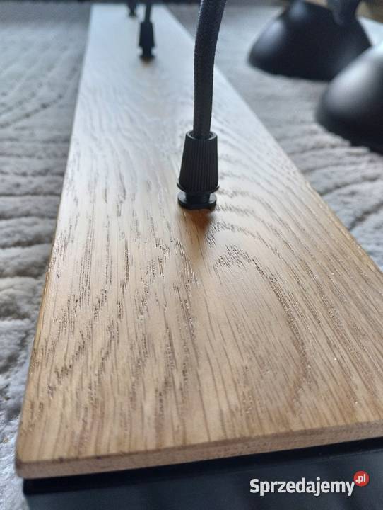 Lampa sufitowa wisząca 3 żarówki drewno dąb lubelskie