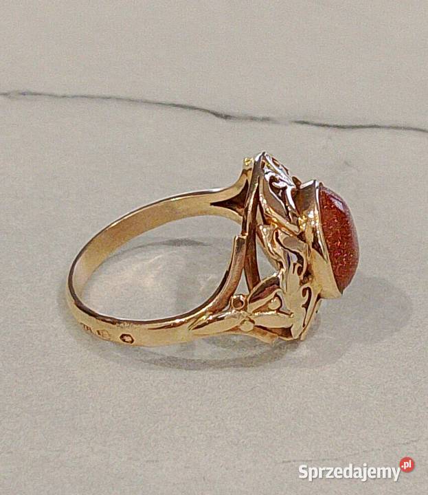 Piękny złoty pierścionek sygnet damski lata 6386 sprzedam