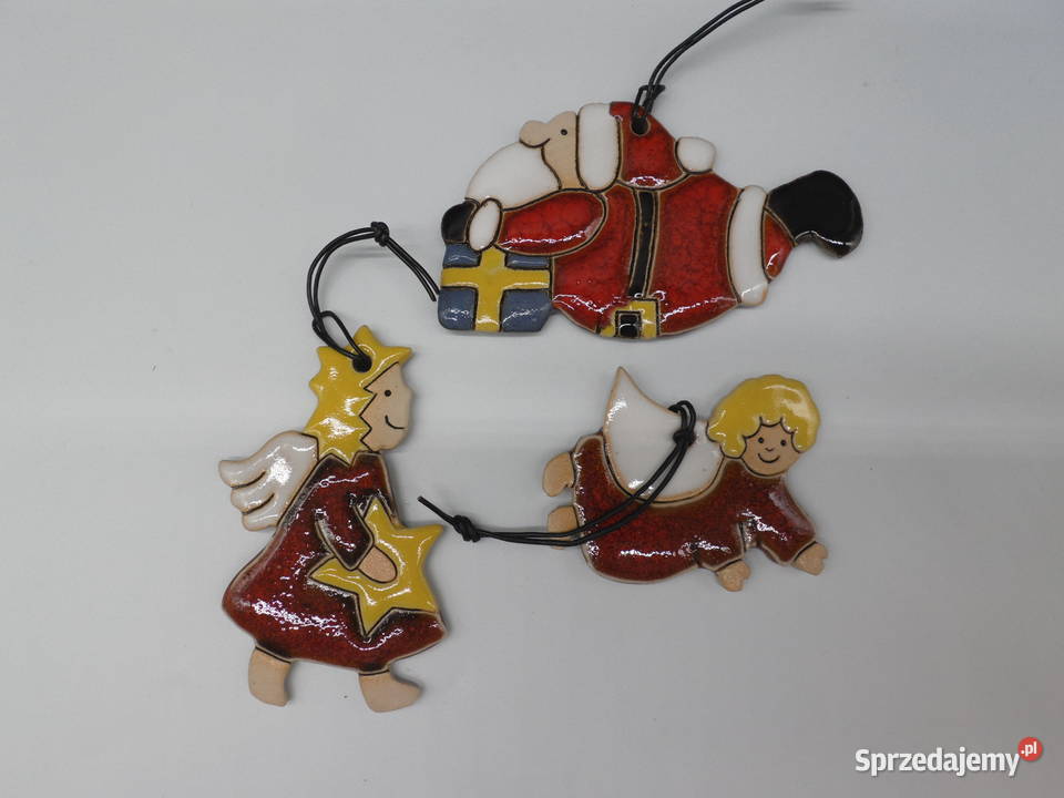 Ceramiczne ozdoby świąteczne zawieszki 3 Raszków