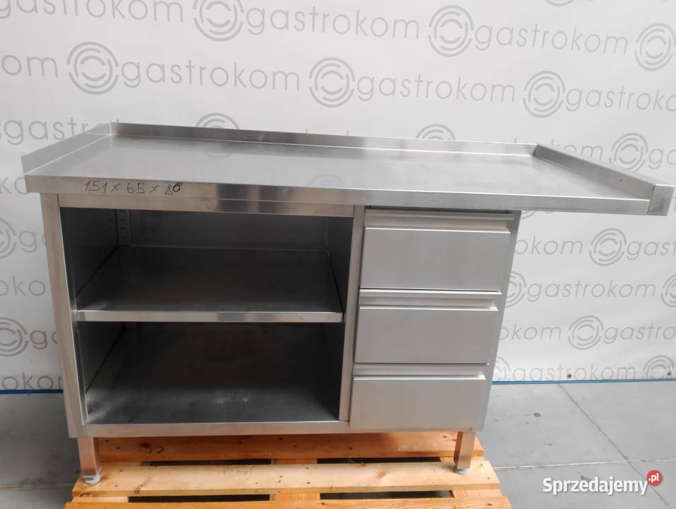 Stół z blokiem 3 szuflad i 2 półkami 151x65x85 dolnośląskie Wrocław