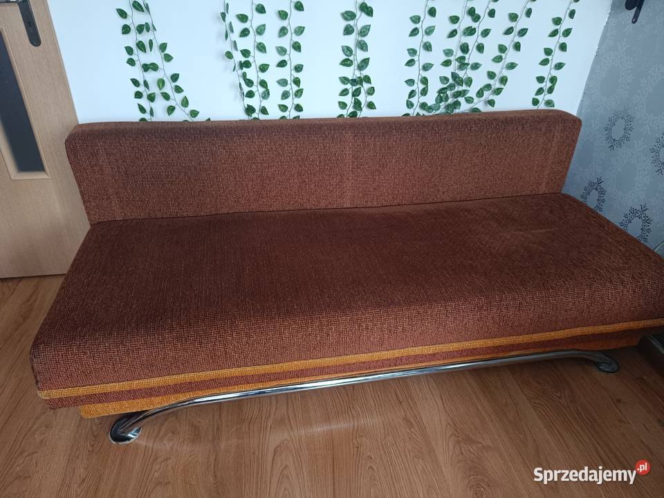 Kanapa sofa rozkładana brązowa
