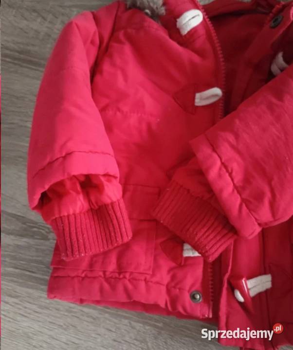 Kurtka z kapturem czerwona chłopięce zimowa