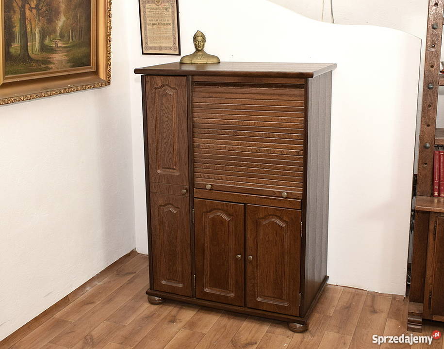 SEKRETARZYK SEKRETERA BIURKO SZAFKA KOMPUTER DĄB