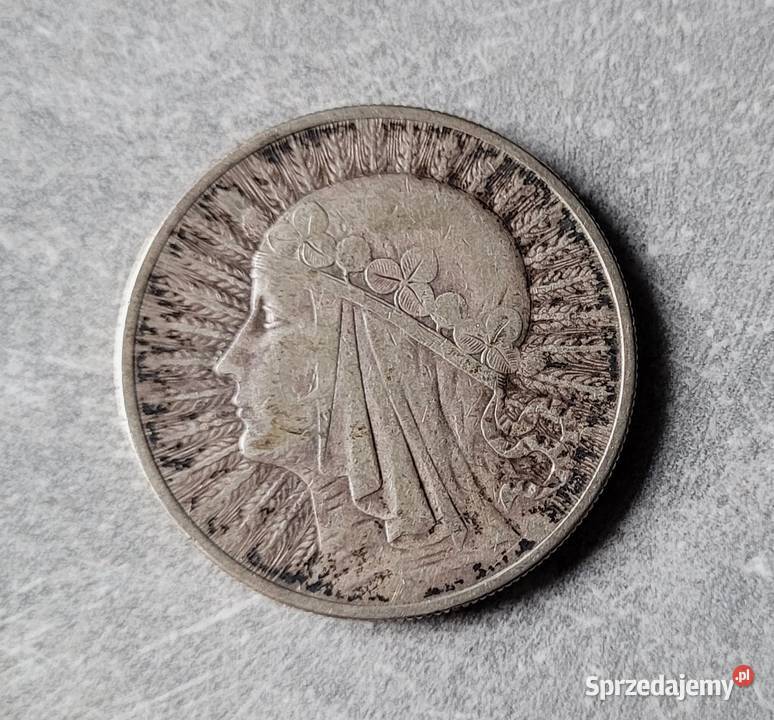 96 POLSKA srebro II RP 10 Złotych 1932 r Głowa