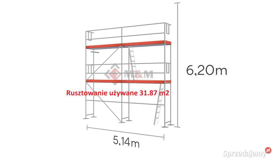Rusztowanie elewacyjne 3187 m2 używane 514x62 m opolskie Stare Siołkowice