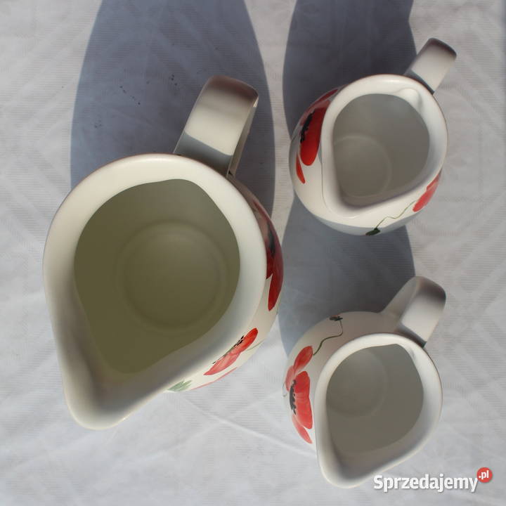 Dzbanki Ręcznie Malowane Maki Komplet Zestaw Bielsko-Biała