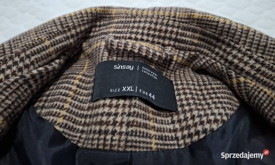 Płaszcz damski długi rękaw brązowy Sinsay XXL 44 Czeladź