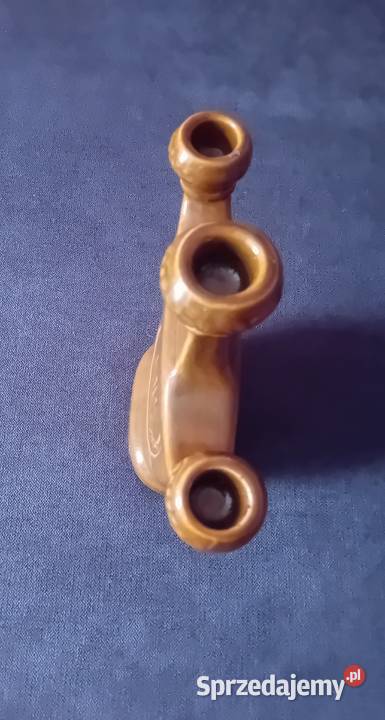 Trójramienny świecznik ceramiczny Bochnia PRL wielkopolskie Koźminek sprzedam