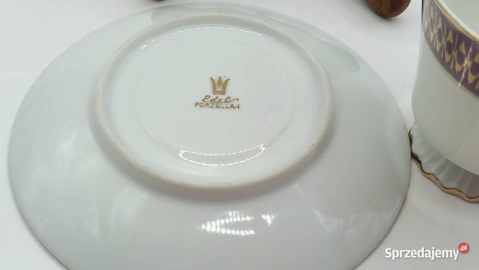 Filiżanka ze spodkiem porcelana kostna biała w Zamość