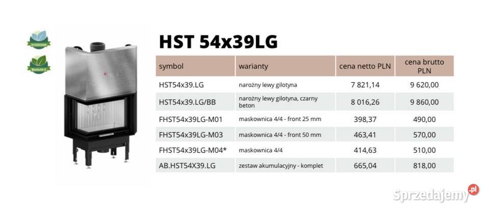 HITZE HST5439LG Wkład kominkowy Klasa A Poznań sprzedam