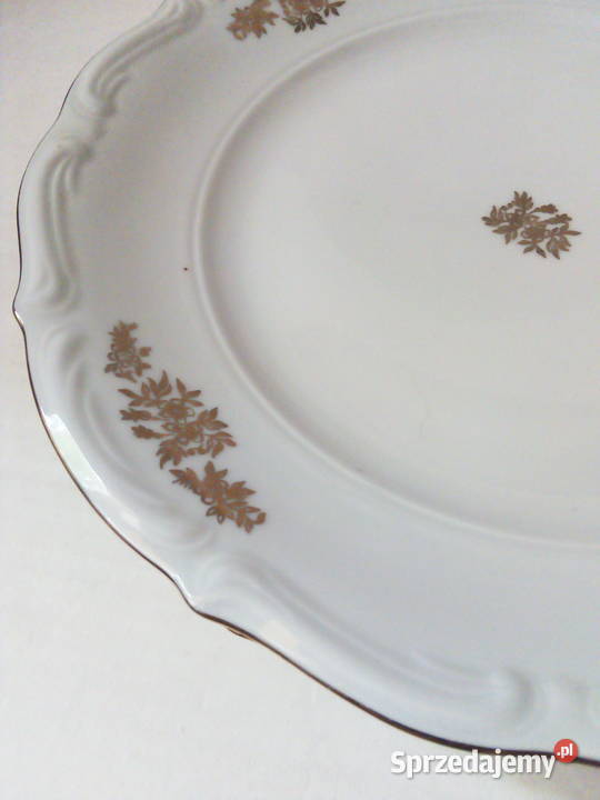 5 płytkich dużych talerzy Wałbrzych vintage PRL Częstochowa