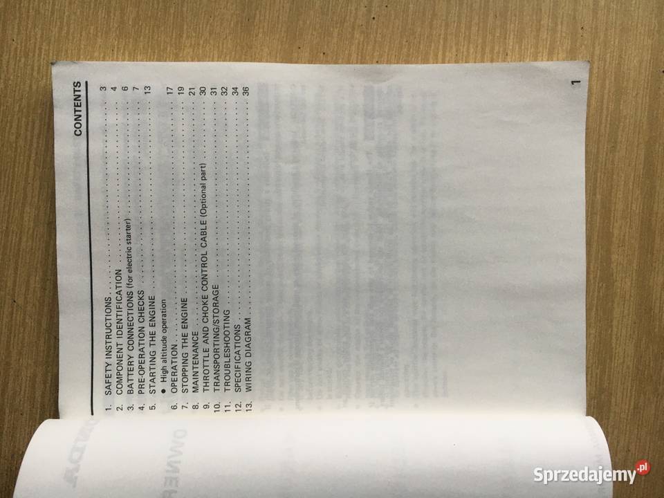 Honda GX110 GX140 GX160 Owners Manual Łęczyca