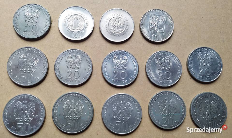 Monety kolekcjonerskie x 14 sztuk PRL łódzkie Łódź